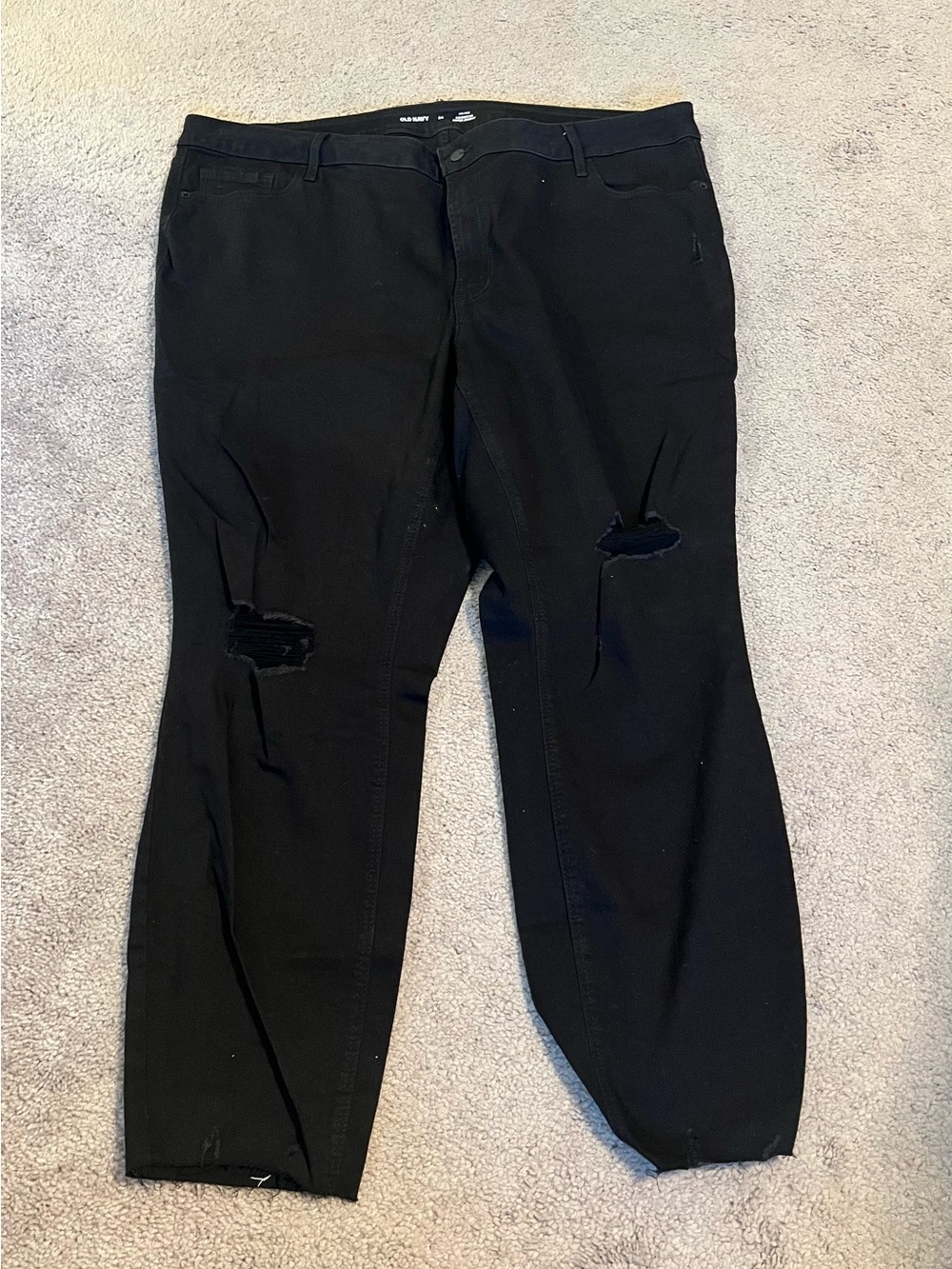 Old Navy Black Distressed Rockstar Super Skinny Jeans